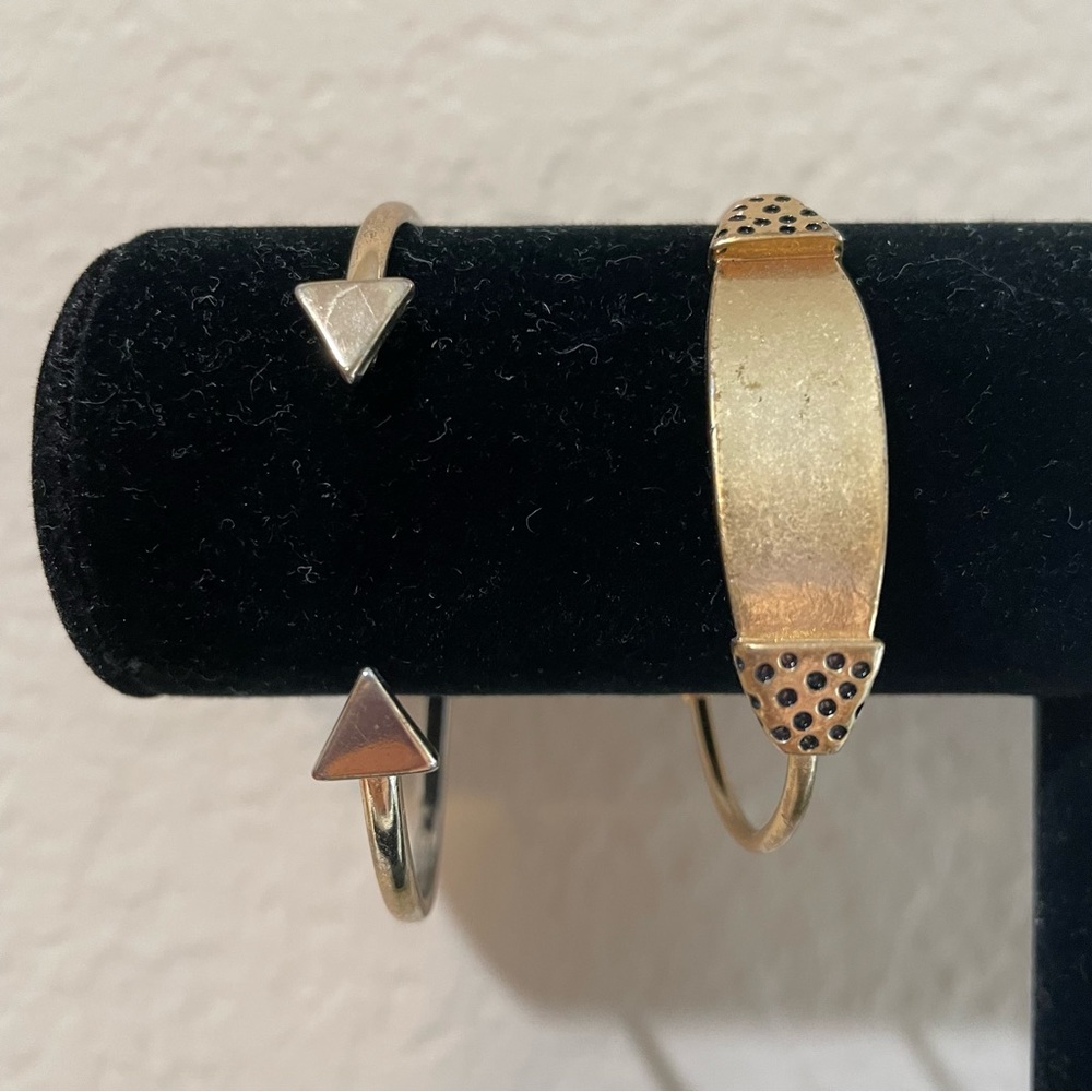 Two Madewell gold-tone cuff bracelets